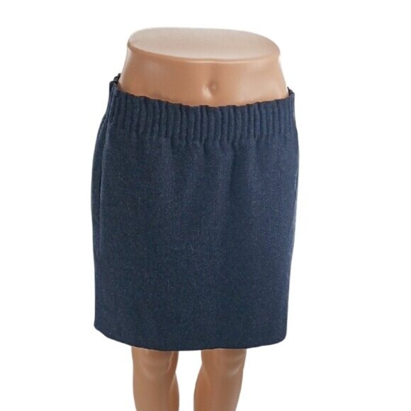 J. Crew Skirt Gray Lined Elastic Waist Pull On Wool Blend Womens Size 2 - Picture 1 of 7